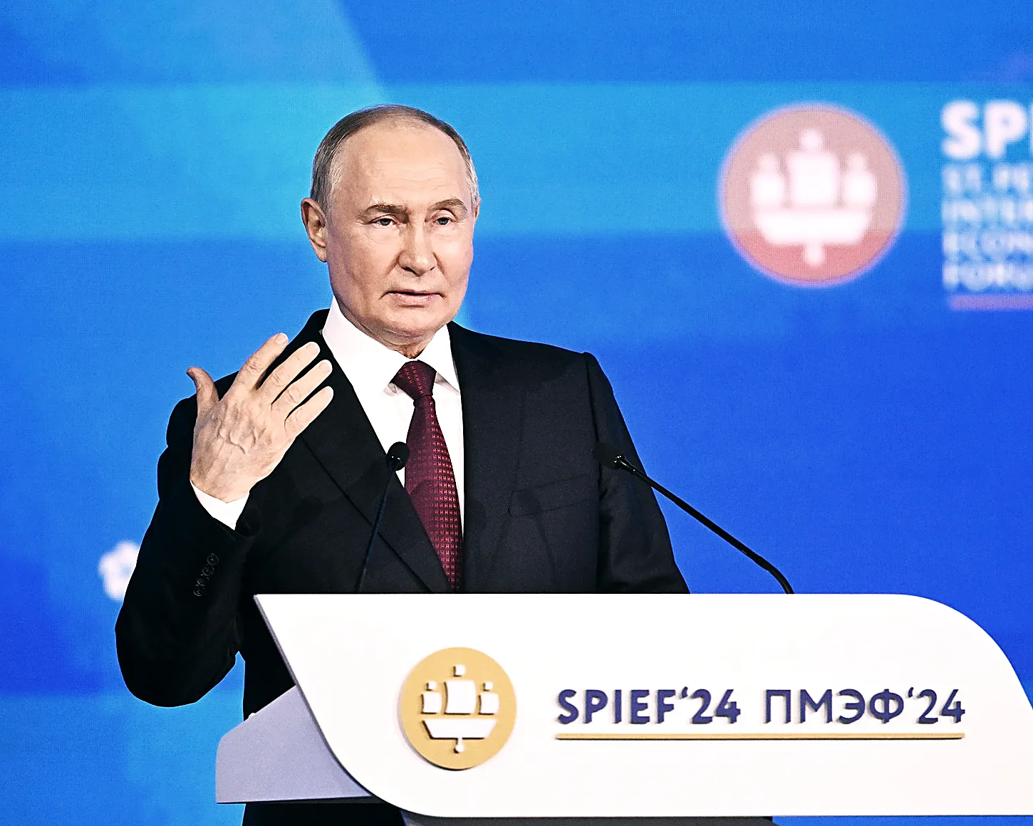 Владимир Путин на пленарном заседании ПМЭФ 2024